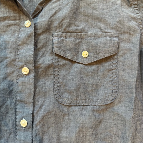 J. Crew Popover tunic Denim-Style Button-Up Shirt Blue chambray Size Small - Picture 5 of 5